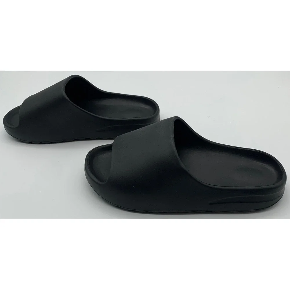 Beach Platform Slide Sandals Unisex Slippers‎ Comfort Black Foam Rubber Sz 42-43